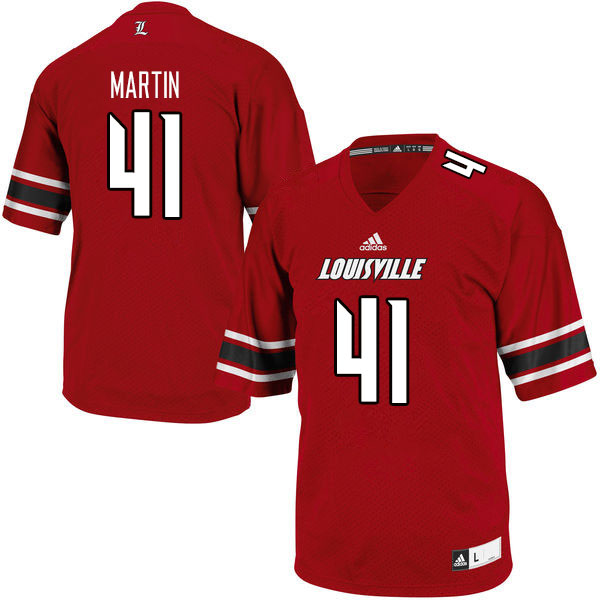 Men #41 Isaac Martin Louisville Cardinals College Football Jerseys Sale-Red - Click Image to Close